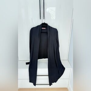 Velvet Black Open Front Cardigan
